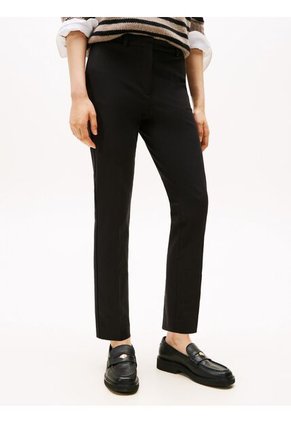 Pantalón Negro Slim De Gabardina Tommy Hilfiger