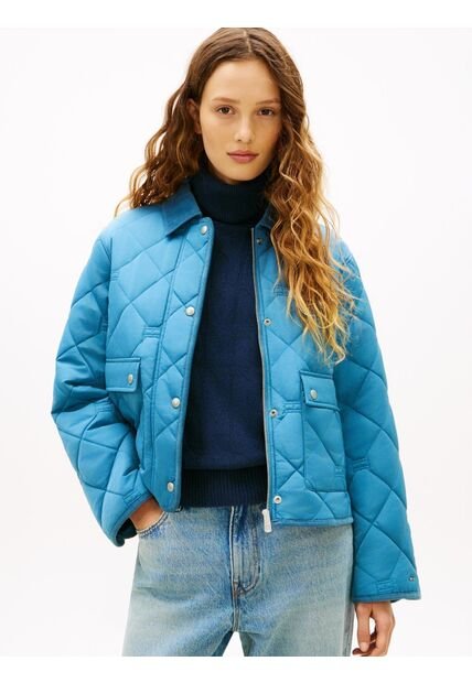 Chaqueta Azul Acolchada Con Logo Tommy Hilfiger