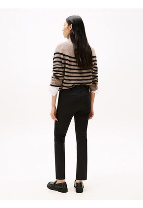 Pantalón Negro Slim De Gabardina Tommy Hilfiger