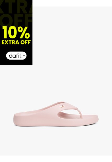 Sandalias Rosa Anatómicas Con Logo Esmaltado Tommy Hilfiger