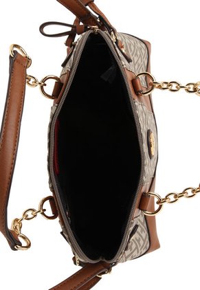 Bolso Beige-Café Tommy Hilfiger Cv Satchel