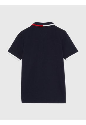Polo De Corte Regular Con Cuello Ribeteado Niño Azul Tommy Hilfiger