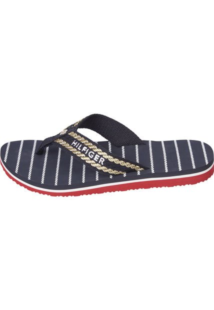 Sandalias De Playa Con Tiras Distintivas Mujer Azul Tommy Hilfiger