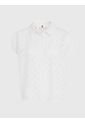 Camisa De Manga Corta Con Monograma Devore Mujer Blanco Tommy Hilfiger de Tommy Hilfiger