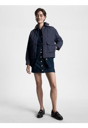 Chaqueta Con Diseño Acolchado A Rombos Mujer Azul Tommy Hilfiger