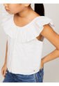Blusa Blanca Niña Blanca Calada Cropped Th Monogram Tommy Hilfiger de Tommy Hilfiger