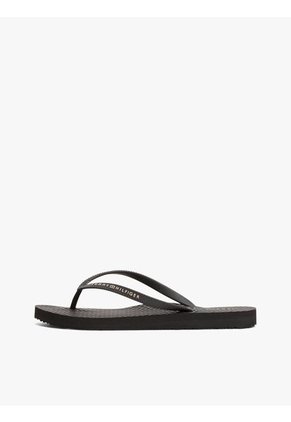 Sandalias Negro Con Logo Texturizado Tommy Hilfiger