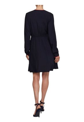 Vestido Azul Evasé Con Acabado A Contraste Para Mujer Tommy Hilfiger