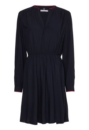 Vestido Azul Evasé Con Acabado A Contraste Para Mujer Tommy Hilfiger