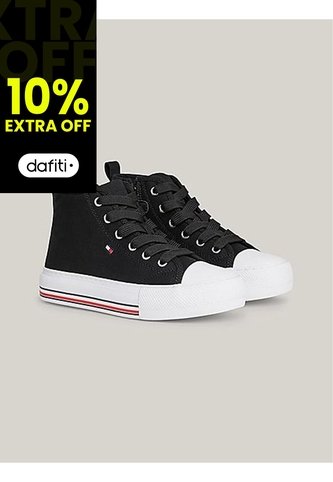 Tenis Altas Con Cordones Niña Negro Tommy Hilfiger Tommy Hilfiger