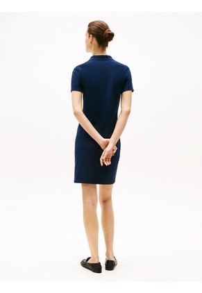 Vestido Azul Tipo Polo Con Cuello En V Abierto Tommy Hilfiger