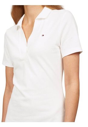 Vestido Blanco Tipo Polo Con Cuello En V Abierto Tommy Hilfiger