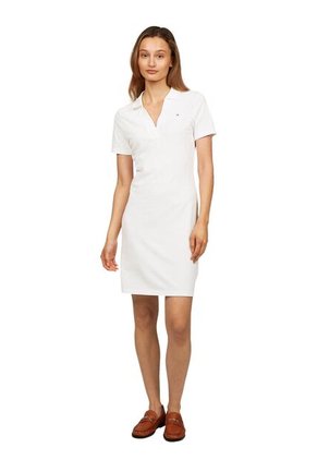 Vestido Blanco Tipo Polo Con Cuello En V Abierto Tommy Hilfiger