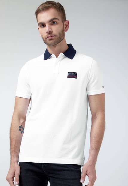 Polo Blanco-Azul Navy-Rojo Tommy Hilfiger