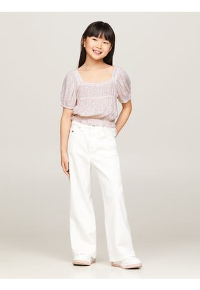 Blusa Rosada Niña Rosada Cropped De Estampado Floral Tommy Hilfiger