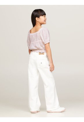 Blusa Rosada Niña Rosada Cropped De Estampado Floral Tommy Hilfiger