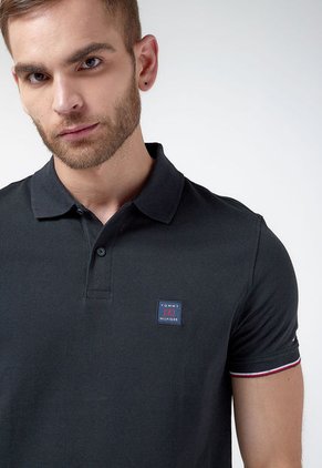 Polo Negro-Blanco-Rojo Tommy Hilfiger
