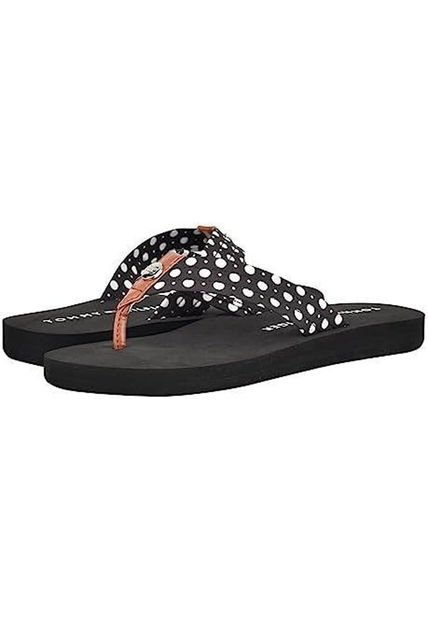 Sandalias Negro Con Estampado De Puntos Tommy Hilfiger