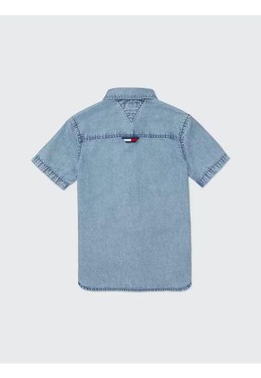 Camisa Celeste Denim - Adaptive Para Niño Tommy Hilfiger