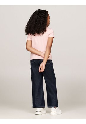 Camiseta Rosa Con Logotipo Metalizado Tommy Hilfiger