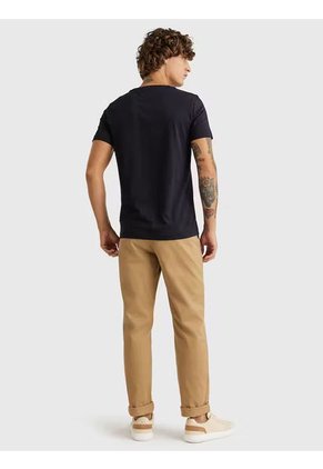 Camiseta De Corte Slim Con Logo Hombre Azul Tommy Hilfiger