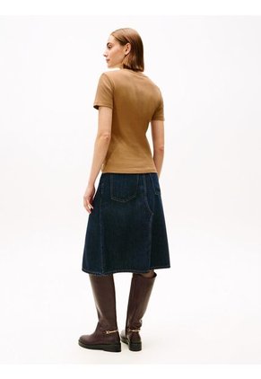 Camiseta Marrón Slim De Cuello Redondo Tommy Hilfiger