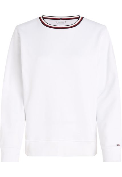 Saco Con Cuello Redondo Y Cinta Distintiva Mujer Blanco Tommy Hilfiger