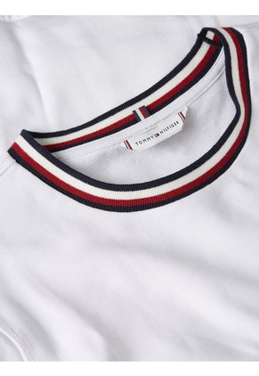 Saco Con Cuello Redondo Y Cinta Distintiva Mujer Blanco Tommy Hilfiger