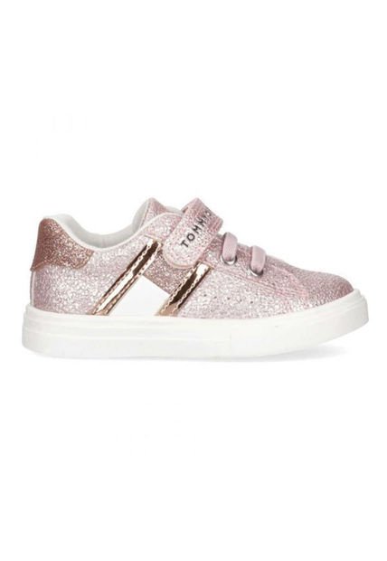 Tenis Velcro Deportiva Niña Rosa Tommy Hilfiger