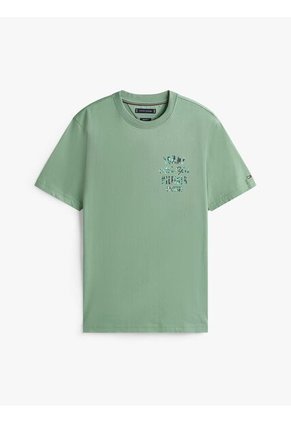 Camiseta Verde Con Logo Gráfico Tommy Hilfiger