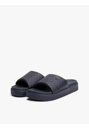 Sandalias Azul De Plataforma Con Monogramas TH Tommy Hilfiger