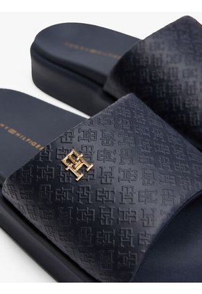 Sandalias Azul De Plataforma Con Monogramas TH Tommy Hilfiger
