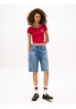 Camiseta Roja Tommy Girl Cropped Con Logo Tommy Jeans de Tommy Hilfiger