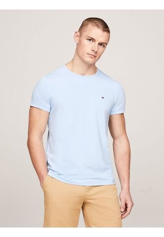 Camiseta Celeste De Cuello Redondo Y Corte Extra Slim Tommy Hilfiger Tommy Hilfiger