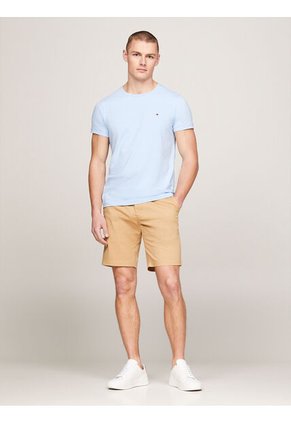Camiseta Celeste De Cuello Redondo Y Corte Extra Slim Tommy Hilfiger