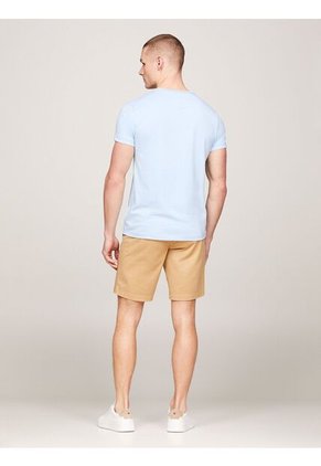Camiseta Celeste De Cuello Redondo Y Corte Extra Slim Tommy Hilfiger