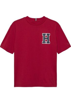 Camiseta Roja Varsity De Cuello Redondo Con Logo Tommy Hilfiger