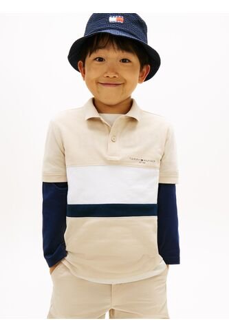 Polo Beige De Algodón Con Diseño Moderno Para Niños Tommy Hilfiger Tommy Hilfiger