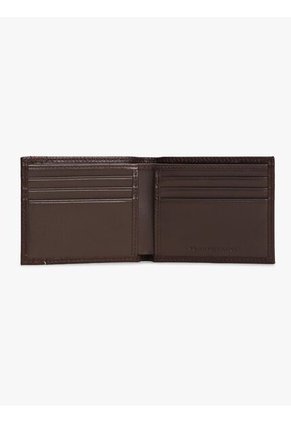 Billetera Marrón Plegable De Cuero Tommy Hilfiger