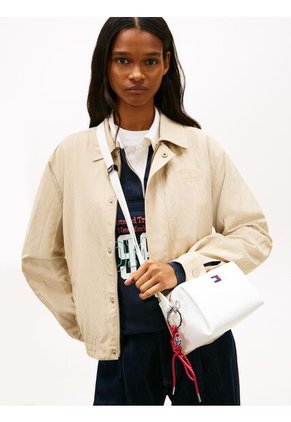 Bolso Blanco Cruzado Con Logo Tommy Hilfiger