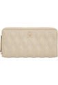Billetera Beige De Cuero Acolchada Con Cremallera Tommy Hilfiger de Tommy Hilfiger
