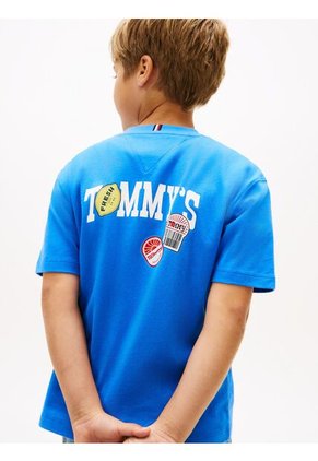 Camiseta Azul Gráfica Con Estampado Para Niños Tommy Hilfiger