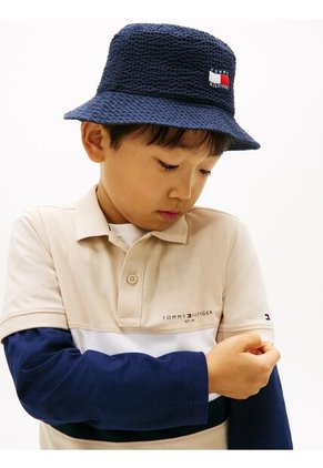Polo Beige De Algodón Con Diseño Moderno Para Niños Tommy Hilfiger