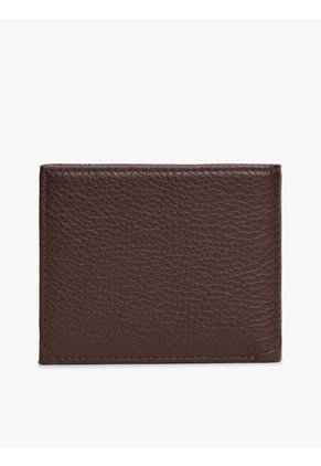 Billetera Marrón Plegable De Cuero Tommy Hilfiger