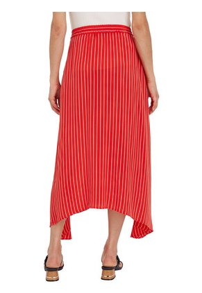 Falda Midi Con Diseño De Rayas Mujer Rojo Tommy Hilfiger