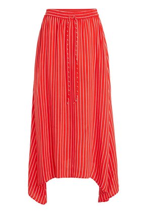 Falda Midi Con Diseño De Rayas Mujer Rojo Tommy Hilfiger