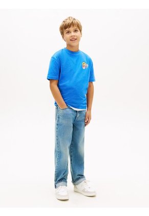 Camiseta Azul Gráfica Con Estampado Para Niños Tommy Hilfiger