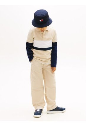 Polo Beige De Algodón Con Diseño Moderno Para Niños Tommy Hilfiger
