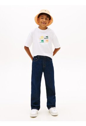 Camiseta Blanca Con Logo Gráfico 3D Tommy Hilfiger