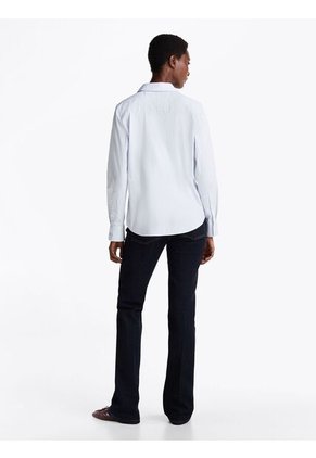 Camisa Celeste De Popelín De Corte Regular Tommy Hilfiger